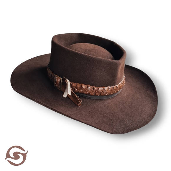 #22 AKUBRA Brown BOBBY Classic Western Style Wide Brim Hat 57cm Made in Aus - Picture 3 of 15